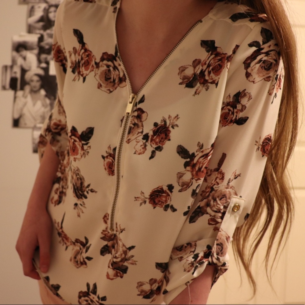 Silky floral dress shirt